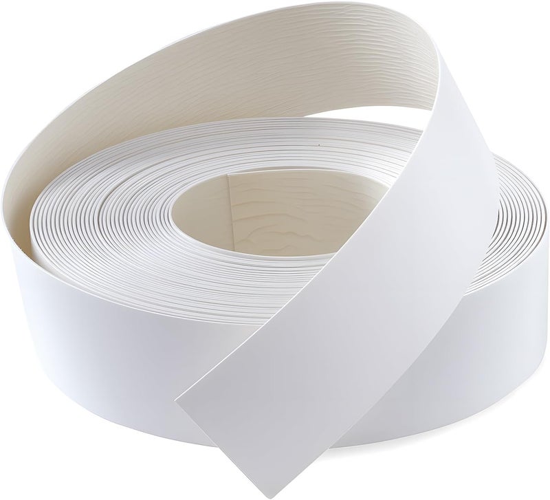FAKILO PVC Edge Banding 2 inch x 50ft Veneer Edge Banding White with Hot Melt Adhesive Pre - glued Iron on Edging Tape Trim for Cabinet Plywood Repairs and Furniture Restoration - Image 1